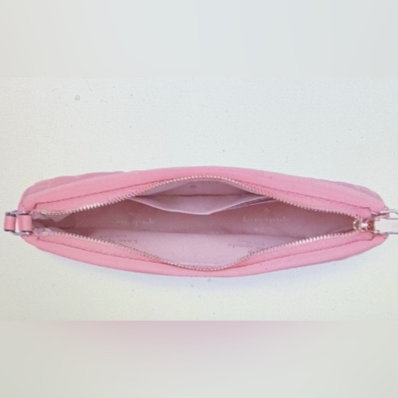 Kate Spade Pink Flower Quilted Fabric Convertible Wristlet NWT - Picture 3 of 4